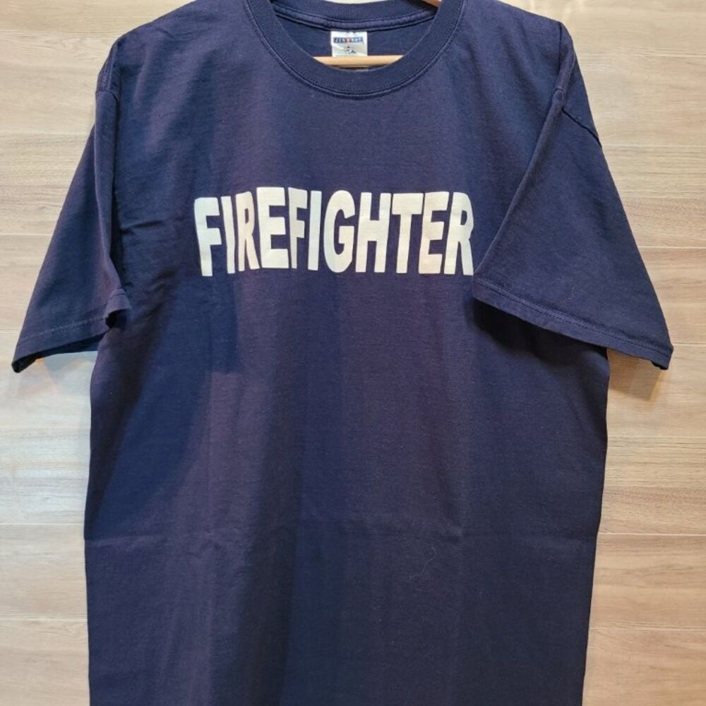 Jerzees Firefighter Fill the Boot MDA T-Shirt XL Blue Charity Tee Cotton